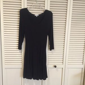 Black long sleeve fit and flare dress